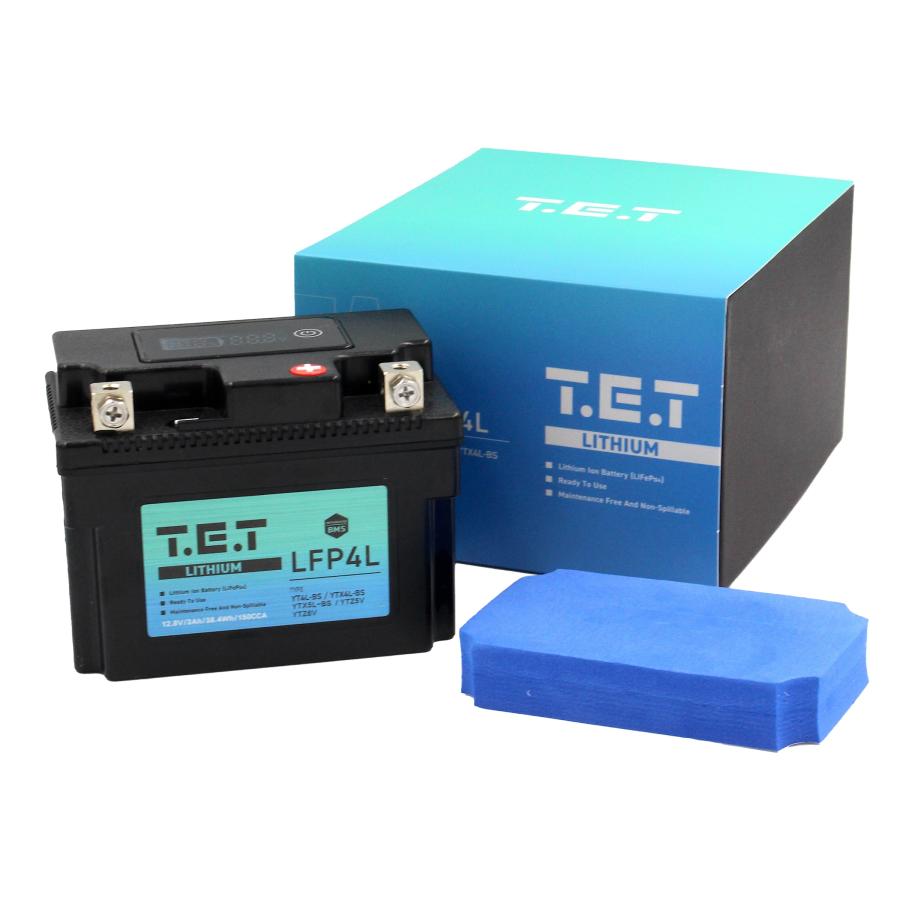 T.E.T LFP4L 超軽量 リチウムイオンバッテリーYT4L-BS YTX4L-BS 互換
