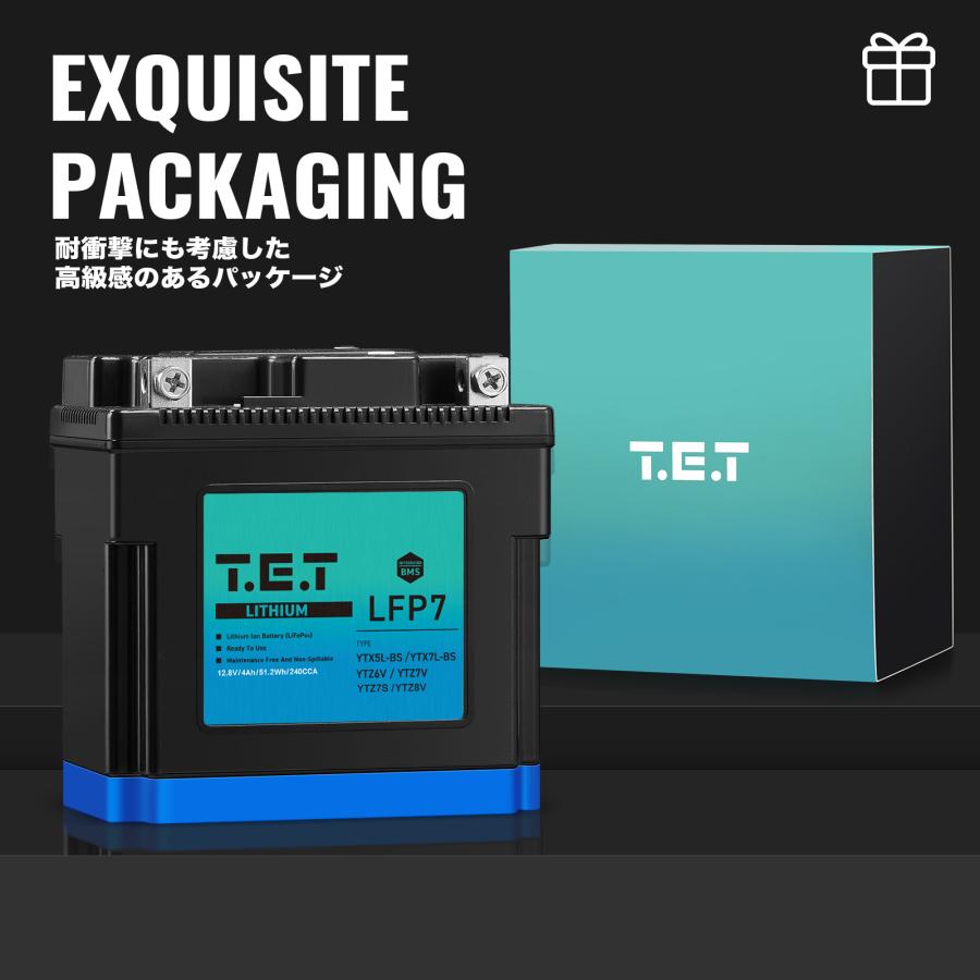 T.E.T LFP7L 超軽量 リチウムイオンバッテリーYTX7L-BS / YTX5L T.E.T LFP7L 超軽量 リチウムイオンバッテリーYTX7L-BS / YTX5L