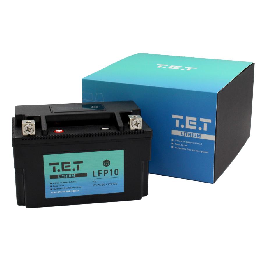 T.E.T LFP10 超軽量 リチウムイオンバッテリーYTX7A-BS 互換 バイク