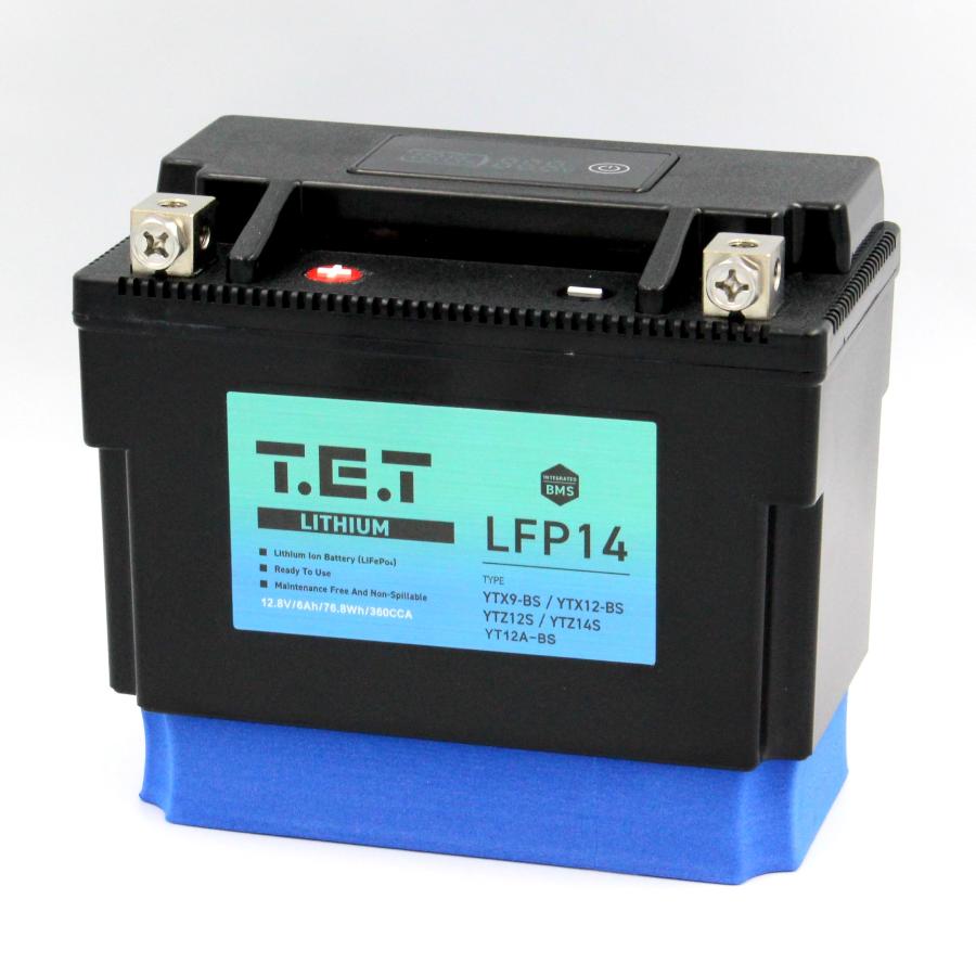 T.E.T LFP14 超軽量 リチウムイオンバッテリーYTZ14S 互換 バイク
