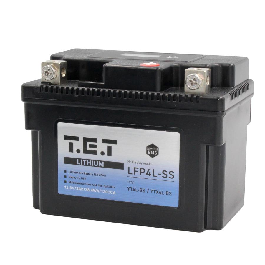 T.E.T LFP4L-SS バイク用リチウムイオンバッテリーYT4L-BS YTX4L-BS