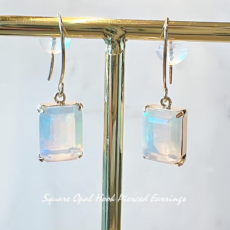 K18 オパール ピアス 18金 ジュエリー フックピアス レディース