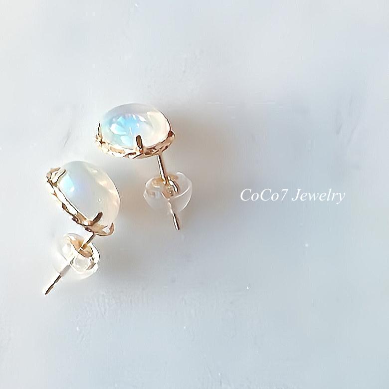 K18 オパール ピアス 18金 ジュエリー スタッドピアス レディース
