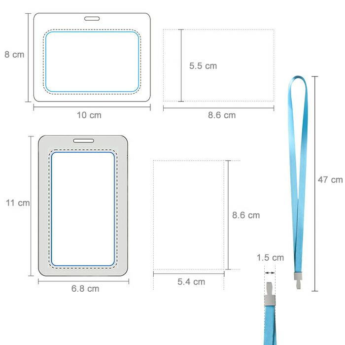 IDカードケース ネックストラップ付き 名札ホルダー 縦型 横型 社員証 入館証 薄型 通勤 通学 レディース メンズ ネームホルダー 首掛け 吊り下げ名札 |  | 18