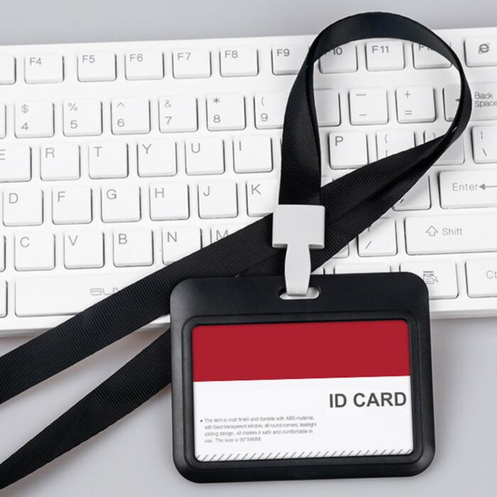 IDカードケース ネックストラップ付き 名札ホルダー 縦型 横型 社員証 入館証 薄型 通勤 通学 レディース メンズ ネームホルダー 首掛け 吊り下げ名札 |  | 04
