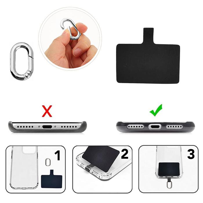 ストラップチェーン カラビナ付き 3way ビーズ 全機種対応 斜め掛け ショルダーストラップ マルチ汎用 グリーン フローラル |  | 12