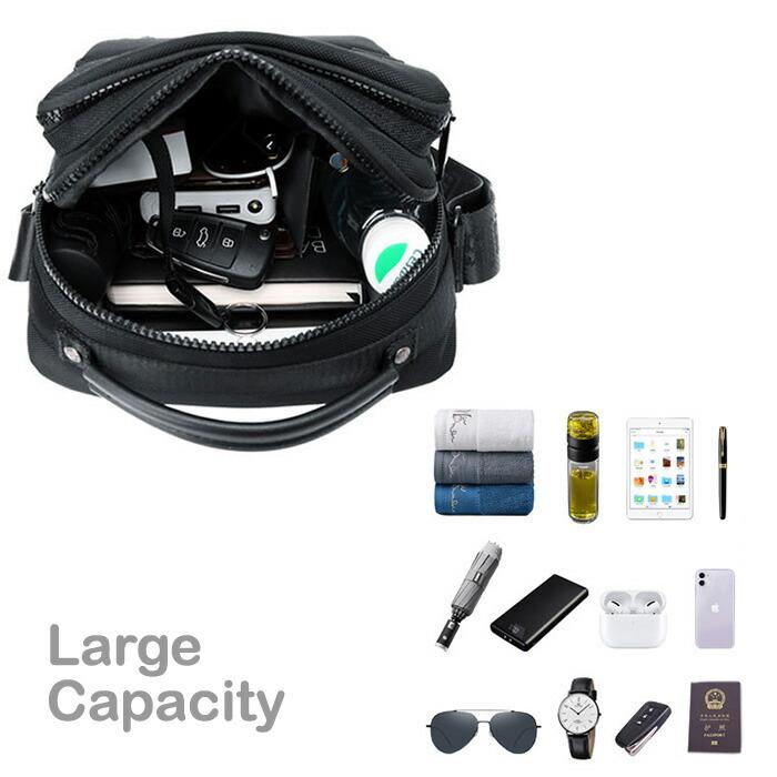 ボディバッグ 防水 男性 メッセンジャーバッグ 肩掛け 撥水 ショルダーバッグ メンズ 大容量 旅行 軽量 生活防水 多機能 斜め掛け ファスナー開閉 |  | 09