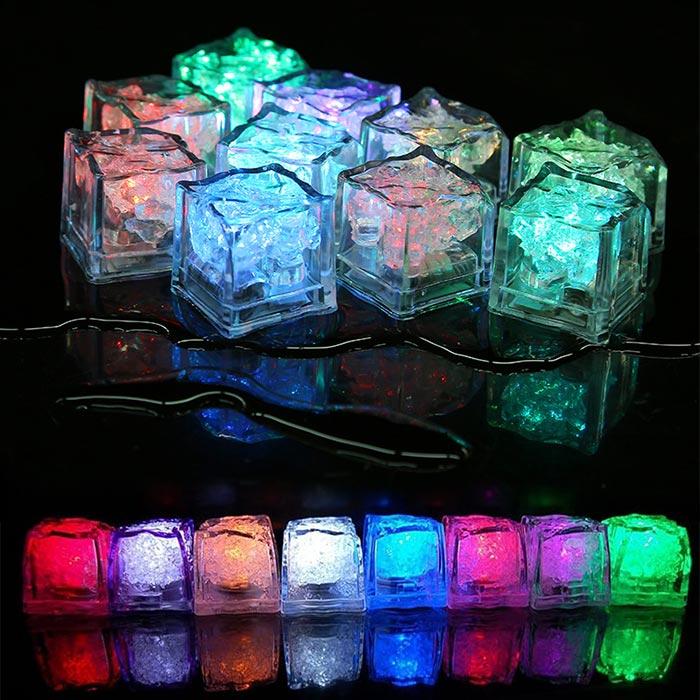溶けない氷 飲み会 光るドリンク 光るおもちゃ 氷 LED 12個セット