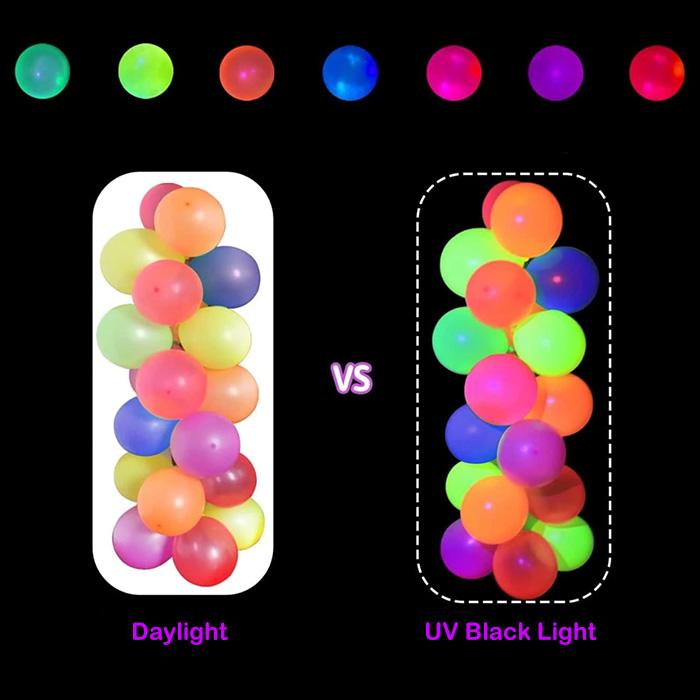 ネオンカラーバルーン 100枚セット 夏 お祭り 風船 飾り 蛍光 12インチ