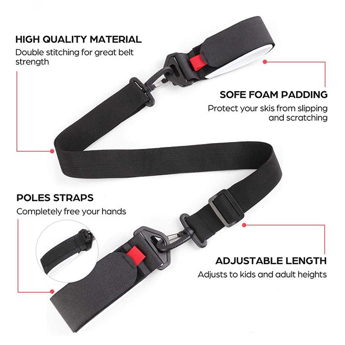 スキーバンド まとめて持ち運ぶ スキー板 ベルト 持ち運び 子供でも
