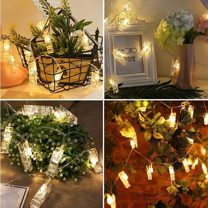 LED ガーランド 光る フォトガーランド クリップ 写真