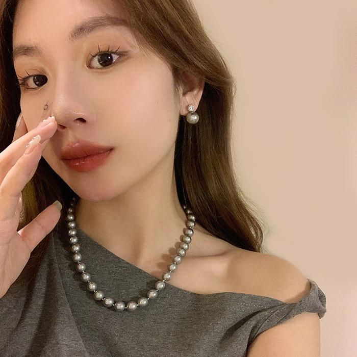 フェイク パール 結婚式 二次会 花嫁 スタッドピアス グレーパール 大粒 大ぶり 入学式 卒業式 フォーマル お呼ばれ レディース パール ピアス 12mm 一粒石 |  | 03