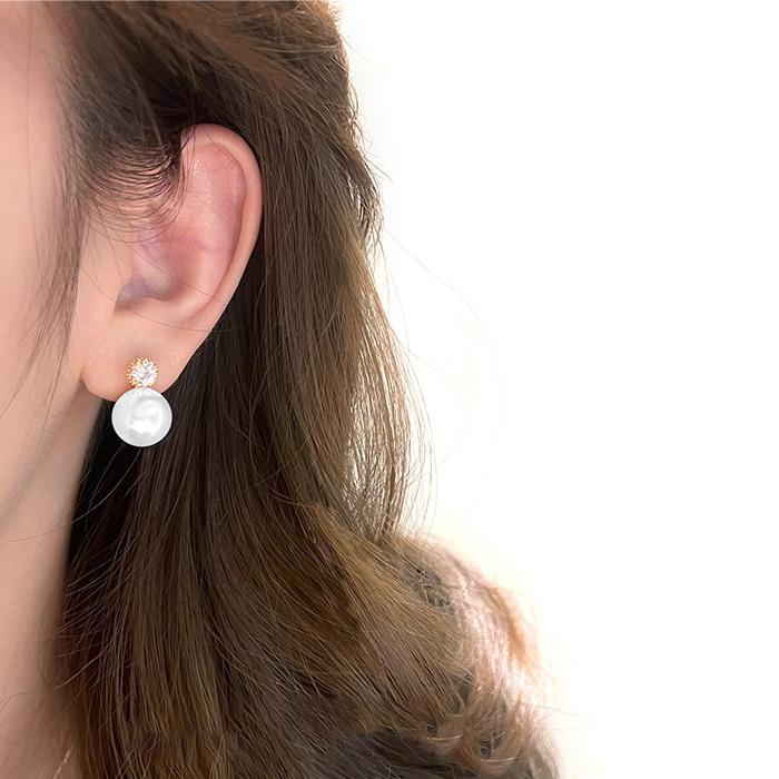 フェイク パール 結婚式 二次会 花嫁 スタッドピアス グレーパール 大粒 大ぶり 入学式 卒業式 フォーマル お呼ばれ レディース パール ピアス 12mm 一粒石 |  | 06