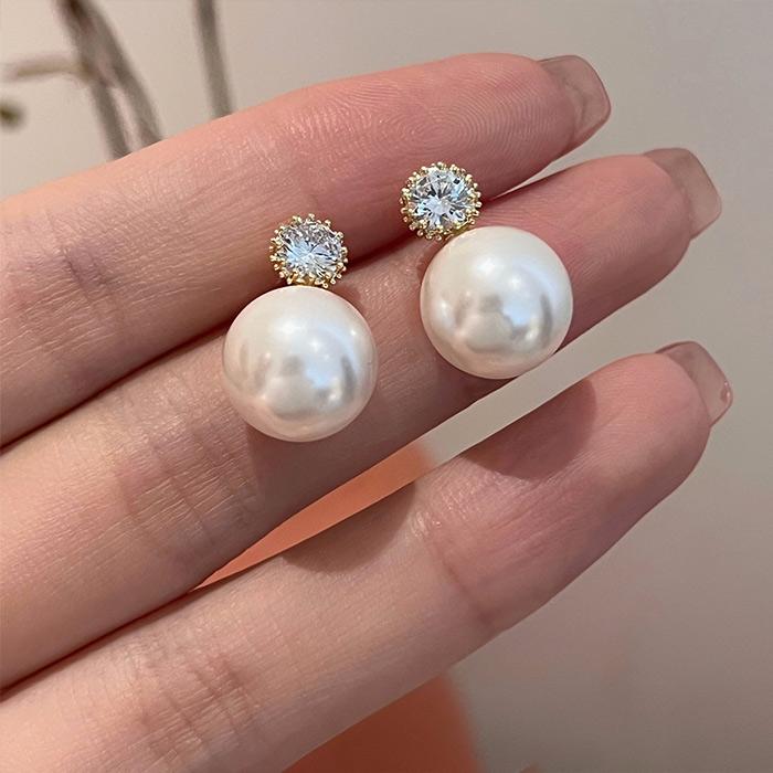 フェイク パール 結婚式 二次会 花嫁 スタッドピアス グレーパール 大粒 大ぶり 入学式 卒業式 フォーマル お呼ばれ レディース パール ピアス 12mm 一粒石 |  | 08