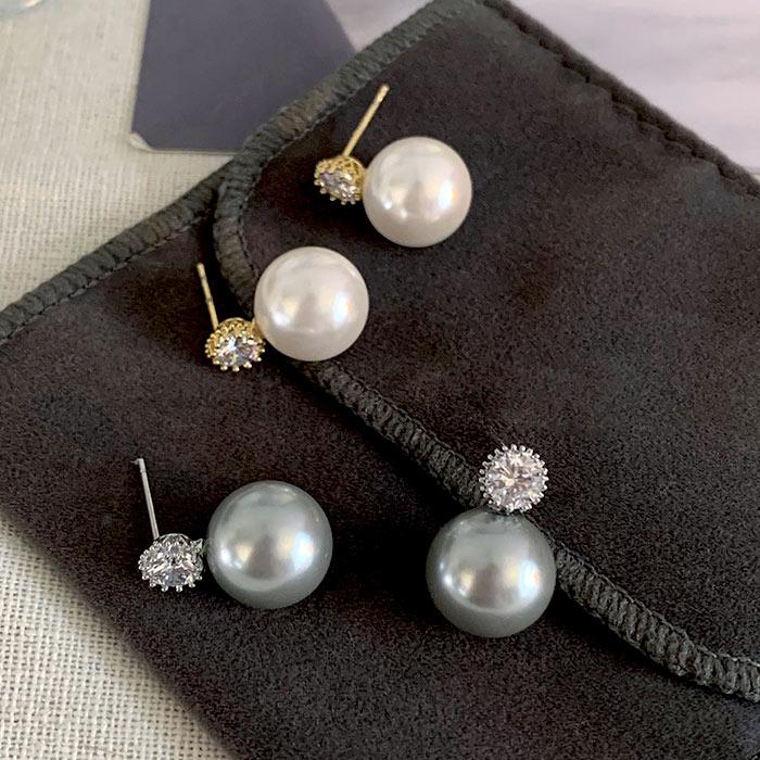 フェイク パール 結婚式 二次会 花嫁 スタッドピアス グレーパール 大粒 大ぶり 入学式 卒業式 フォーマル お呼ばれ レディース パール ピアス 12mm 一粒石 |  | 09