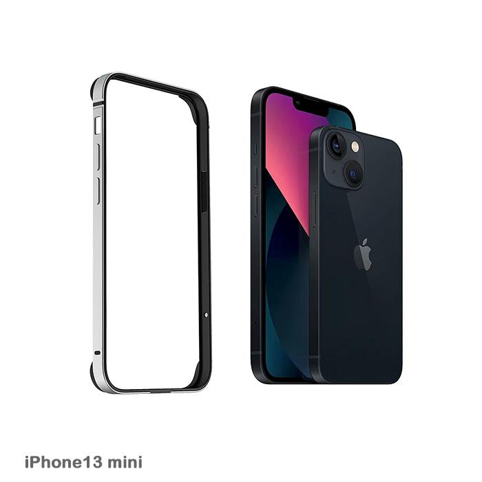 バンパーケース 耐衝撃 iPhone13mini ワイヤレス充電対応 薄型 軽量 カバー アルミ フレーム 側面保護 |  | 13