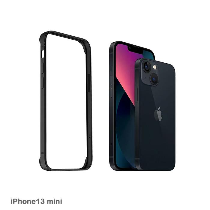 バンパーケース 耐衝撃 iPhone13mini ワイヤレス充電対応 薄型 軽量 カバー アルミ フレーム 側面保護 |  | 14