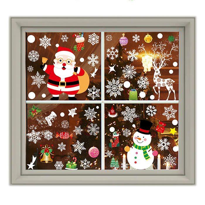 クリスマス ウォールステッカー 窓ステッカー 35ｘ50cm 4枚セット 楽天市場】クリスマスステッカー 窓 DIY 装飾 静電ステッカー スノー