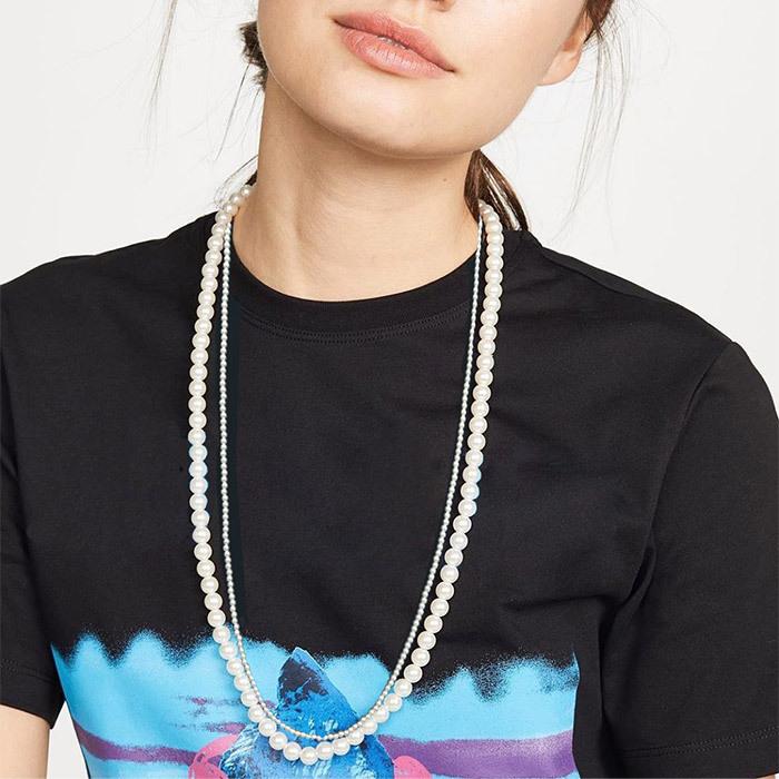 2連 ネックレス ロング107cm ショート73cm パール ビーズ airpods pro アクセサリー 落下防止 紛失防止 イヤホン メガネチェーン マスクホルダー 4Way |  | 05