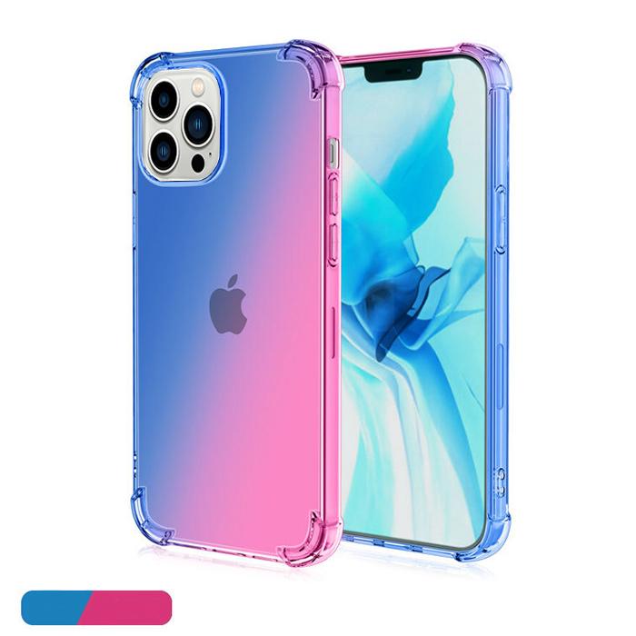 グラデーション ケース 耐衝撃 iPhone13 Pro 衝撃吸収 ストラップホール 背面 カバー ソフトケース TPUケース ワイヤレス充電対応 |  | 13