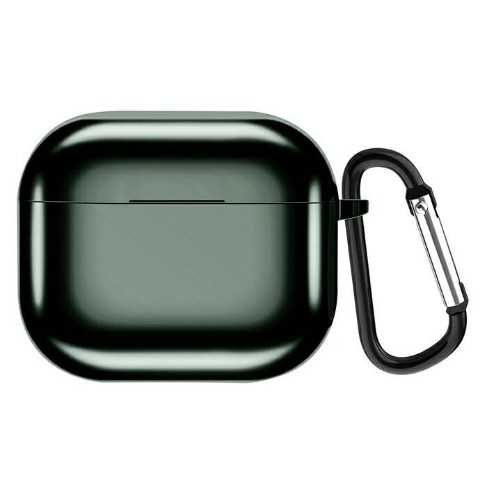 Airpods 第3世代 ケース ワイヤレス充電 対応 カラビナ ブラック AirPods 第3世代 ケース シリコン カラビナ付 ワイヤレス充電対応