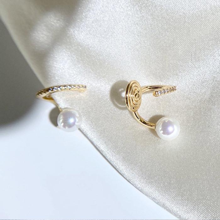優れた品質 クリップ イヤリング 痛くない ゴールド パール ジルコン 樹脂パッド付 入学式 イヤーカフ 卒業式 アクセサリー ノンホールピアス Karolinemedeiros Com Br