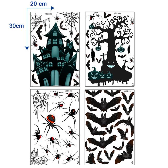 ウォールステッカー ハロウィーンパーティ 店内飾り 飾り 4枚セット