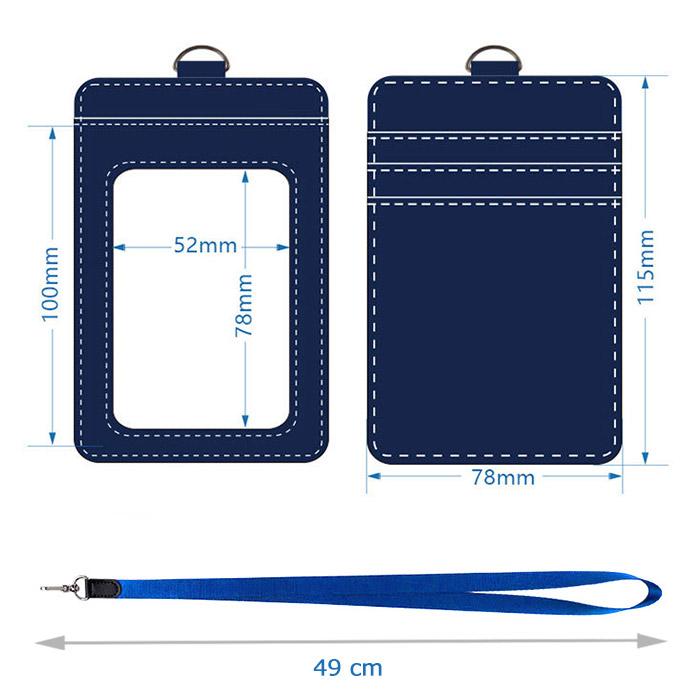 定期券入れ IDカードホルダー ネックストラップ付 カードケース 薄型