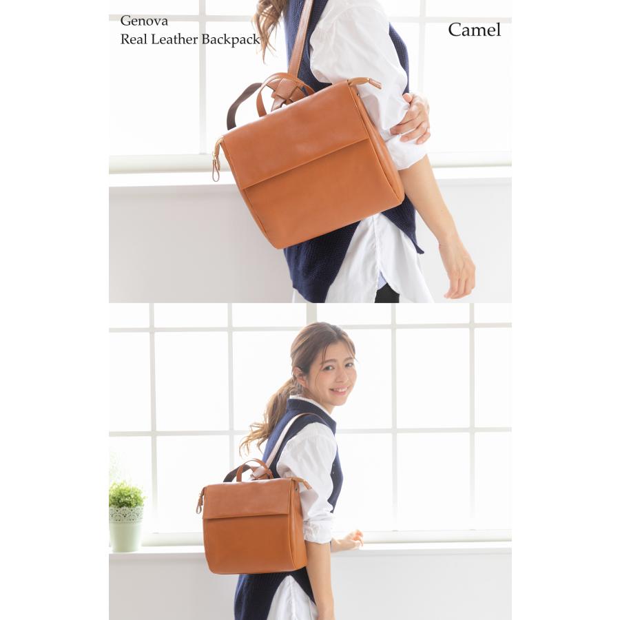イマイバッグ 日本製 リュックサック レディース バックパック 本革 B5 牛革 通勤 上品 GENOVA 四角リュックの画像