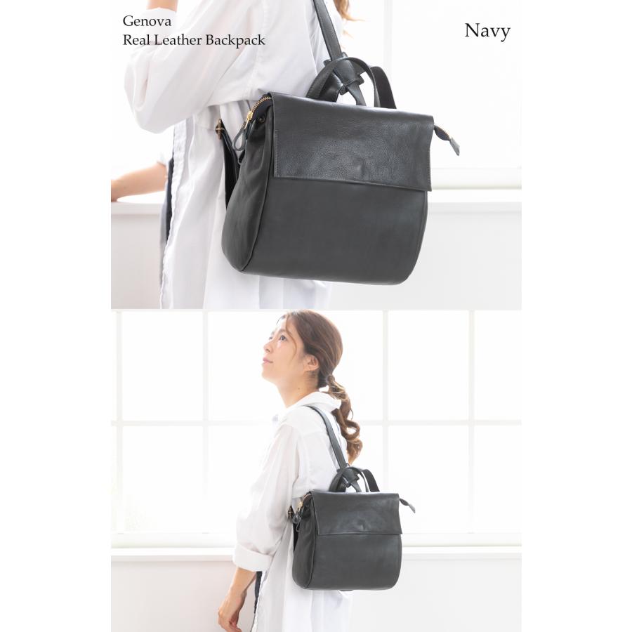 イマイバッグ 日本製 リュックサック レディース バックパック 本革 B5 牛革 通勤 上品 GENOVA 四角リュックの画像