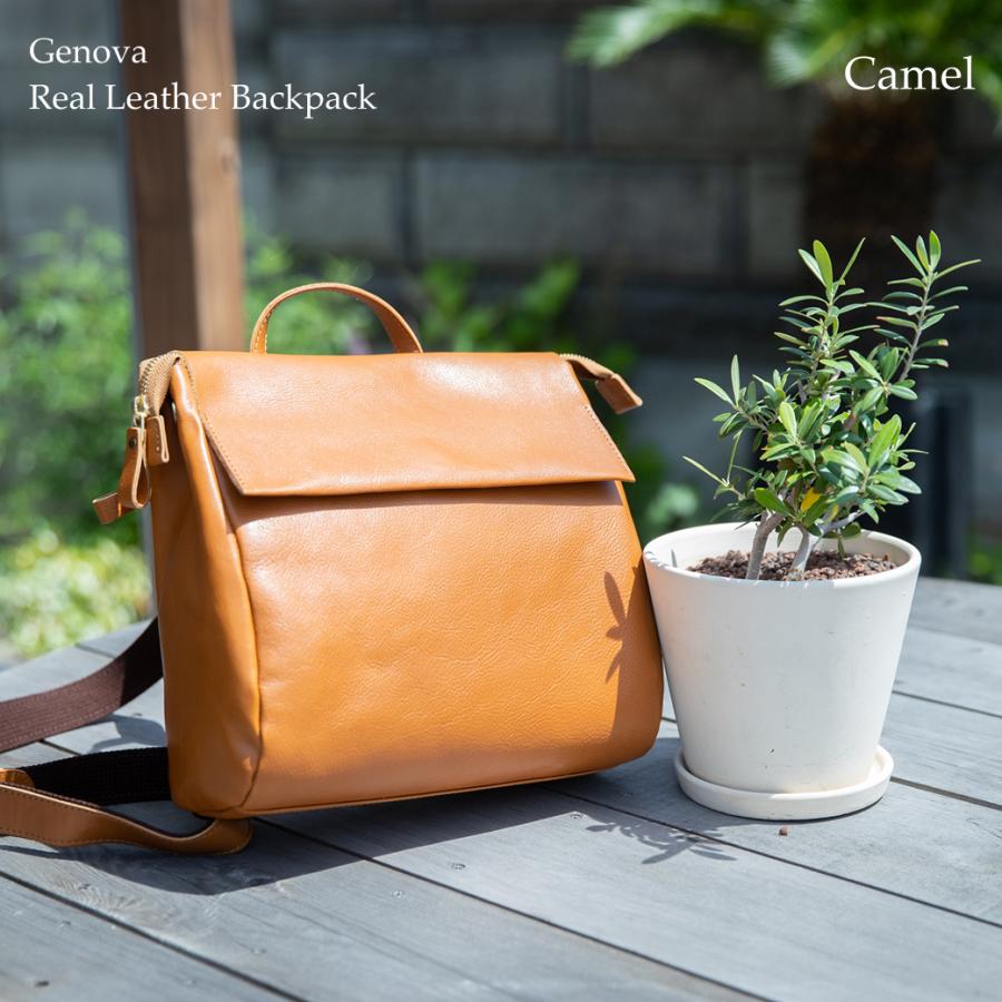 イマイバッグ 日本製 リュックサック レディース バックパック 本革 B5 牛革 通勤 上品 GENOVA 四角リュックの画像