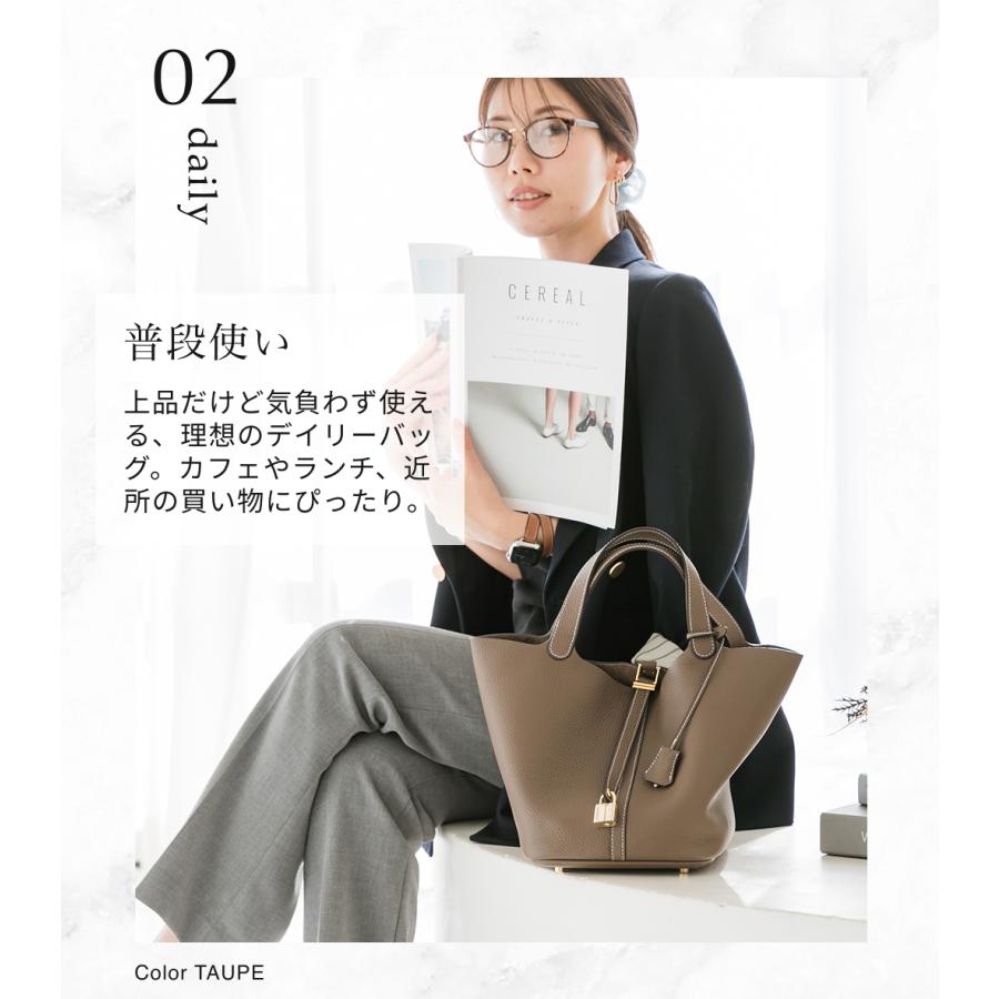 RENNES ゴールド金具ver 本革 キューブバッグ Mサイズ ハンドバッグ