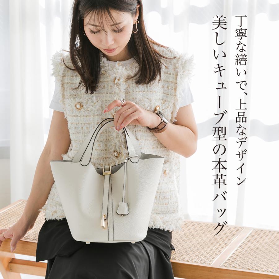 RENNES ゴールド金具ver 本革 キューブバッグ Mサイズ ハンドバッグ