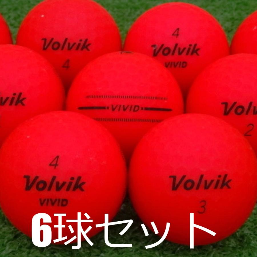 VIVID ロストボール ゴルフボール VOLVIK レッド 6球セット 中古 A