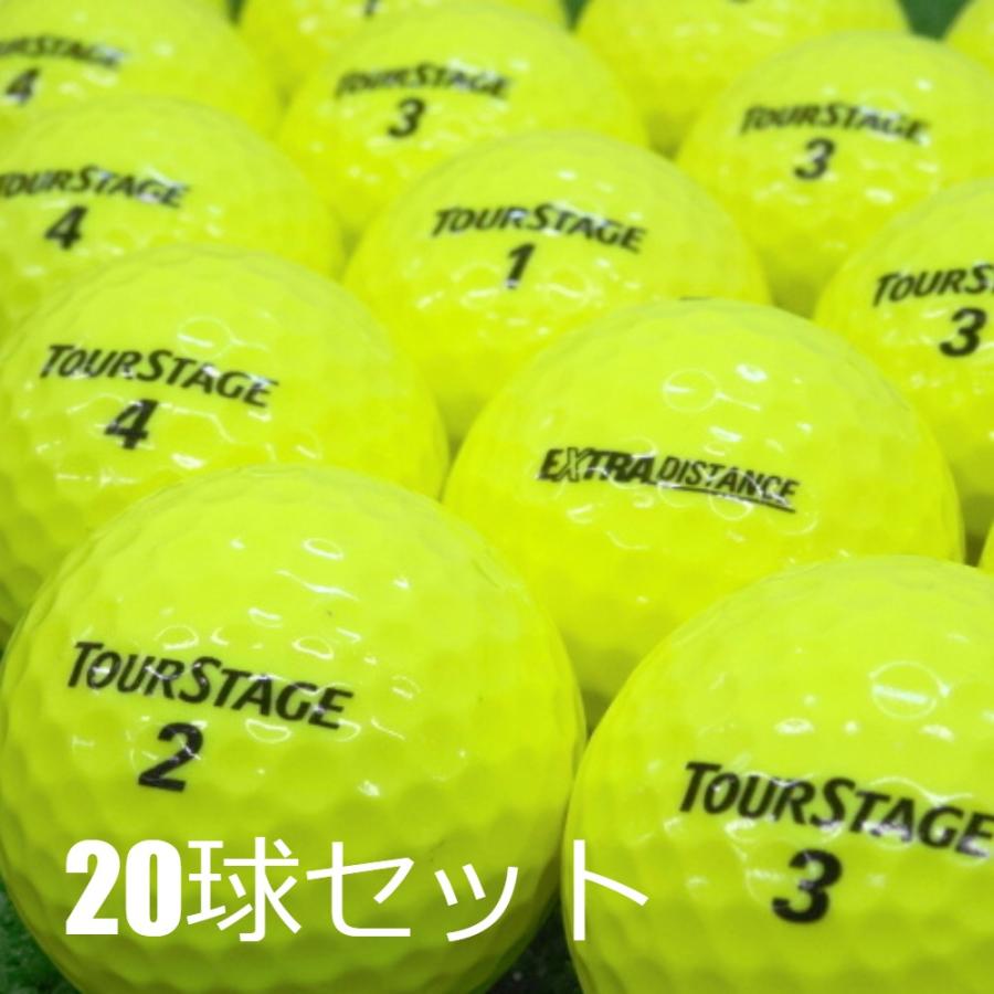 販売 送料無料 ロストボール ツアーステージ ゴルフボール Bランク 中古 エクストラディスタンス 20球セット イエロー 黄色 ゴルフボール 