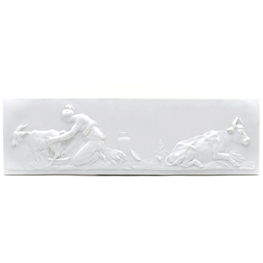 ランブイエの酪農場 1 飾り物 04年復刻 フランス 彫刻 白磁 浅浮き彫り壁飾り フランス 飾り物 Laiterie Rambouillet1a ブルーアンプルール セーブル Sevres