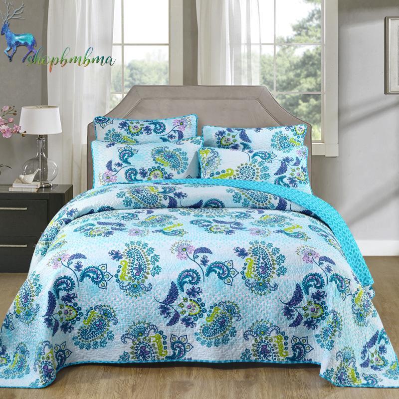 キルトベッドカバー3点セット綿マルチカバー キルティング 823 【公式