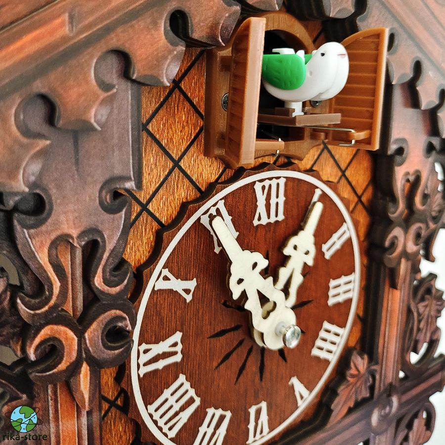 掛け時計 鳩時計 おしゃれ 北欧 カッコウ 本格 本格ふいご式 木製 カッコークロック ハウス型｜sewingrika-store｜08