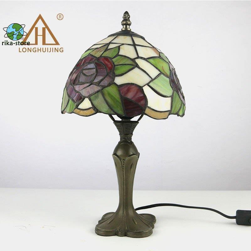 Table Lamp 高品質 ガラス工芸 ステンドグラス ベッドサイドランプ