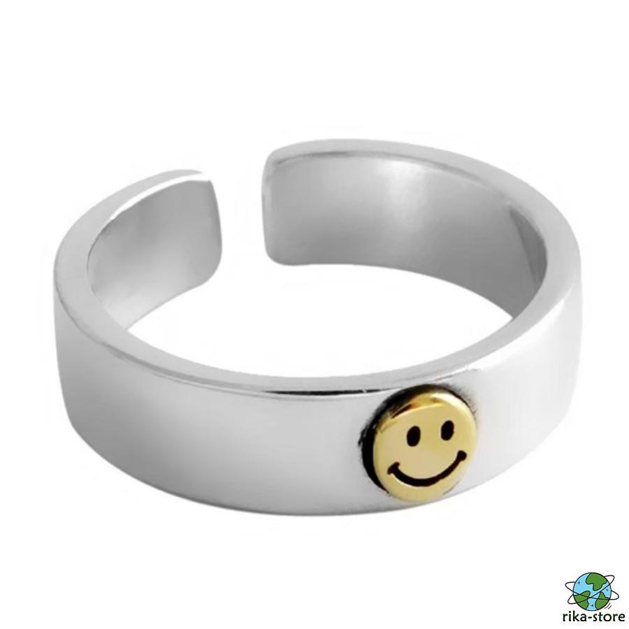 リング 黄色 スマイル ニコちゃん 指輪 アクセサリー ヒップホップ