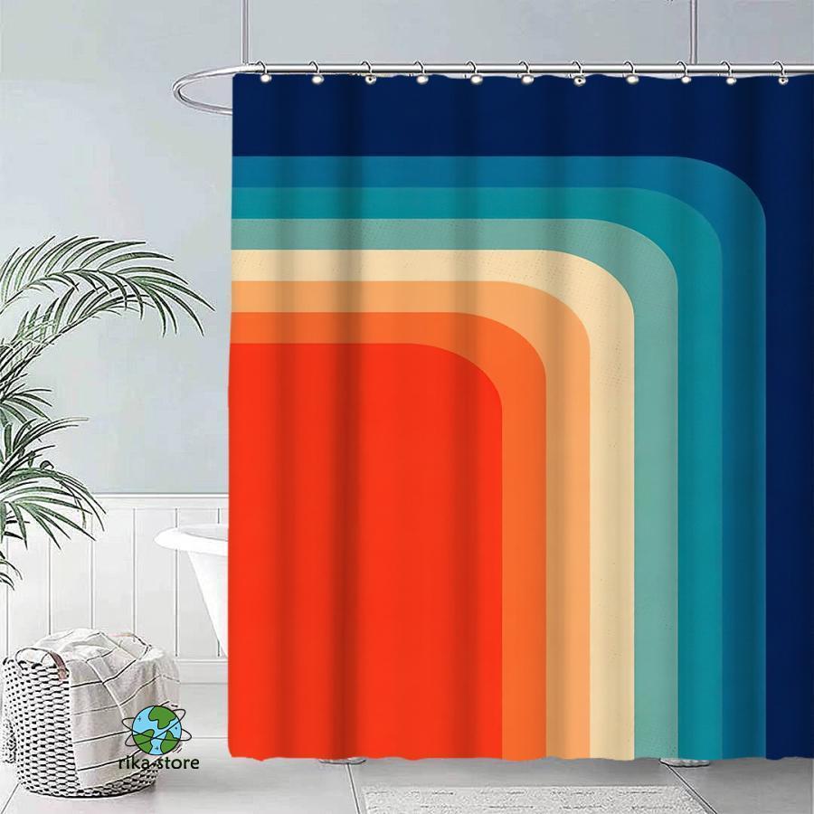 シャワーカーテン 抽象的 カラフル バスカーテン お風呂カーテン 浴室