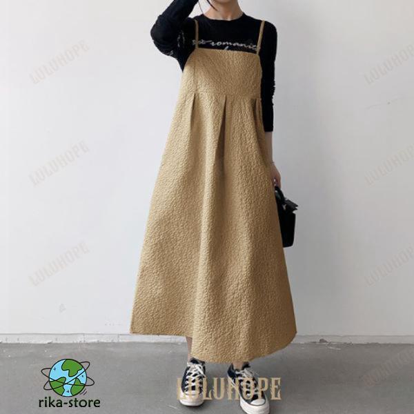 ジャガードウェーブキャミソールワンピース キャミワンピ