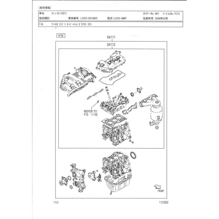 ダイハツ（DAIHATSU） KFエンジン オーバーホールガスケットキット
