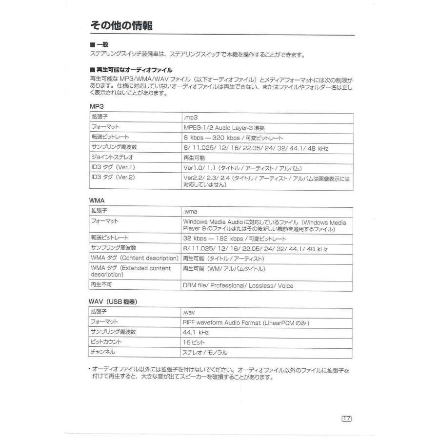 ケンウッド ダイハツ 純正部品 ワイドシンプル CD /USB チューナー CUK