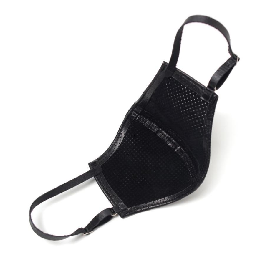 S'FACTORY ファッションマスク レザーカラスマスク パンチングレザー ブラック