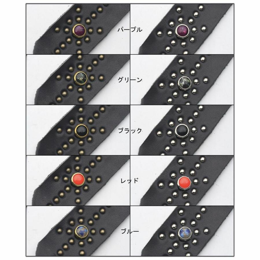 S'FACTORY 革ベルト 4cm幅 栃木レザー ジェムストーンベルト ブラック　フレイムバックルセット_10