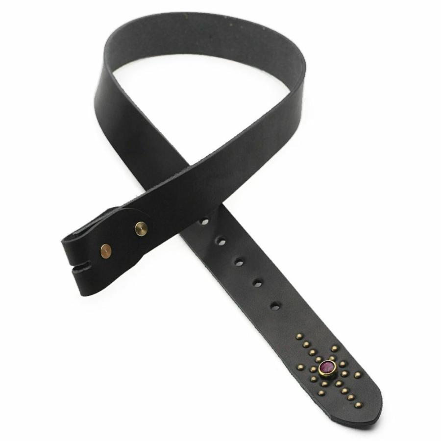 S'FACTORY 革ベルト 4cm幅 栃木レザー ジェムストーンベルト ブラック