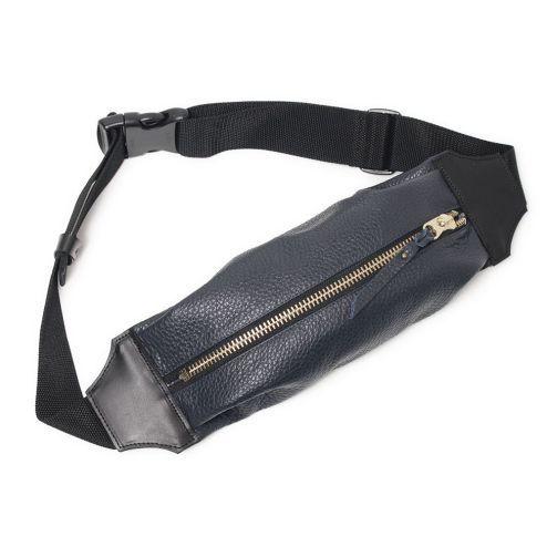 本物の S Factory 程よい大きさの使いやすい本革ボディバッグ バッグ ネイビー 牛革 カウレザー ボディバッグ スリム バッグ