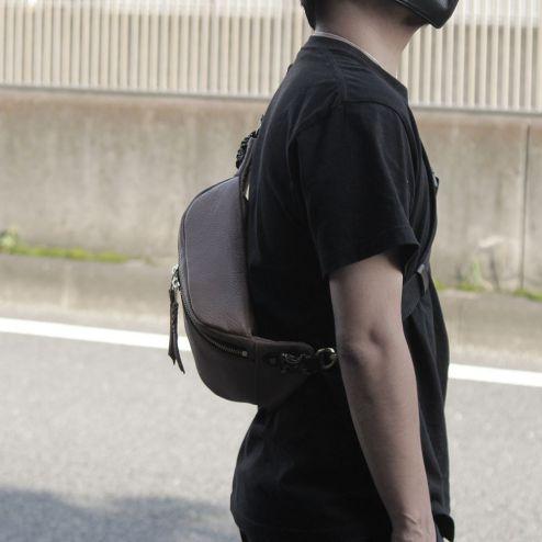 S'FACTORY バッグ ビッグファスナー ボディバッグ カウレザー ブラウン（牛革）_13