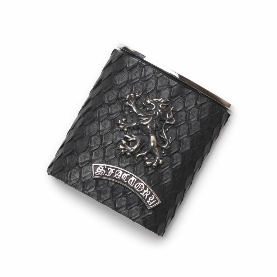 S'FACTORY 喫煙具 ポケット アッシュトレイ ブラックパイソン（ヘビ革）